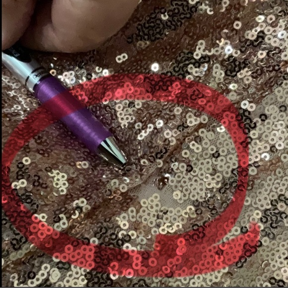 LaDivine Cinderella Divine Dress rose gold micro sequin formal prom *READ* XS S - Picture 14 of 15